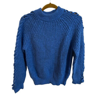 Alice Blue Royal Blue Knit Sweater w/ Cut out arm detail